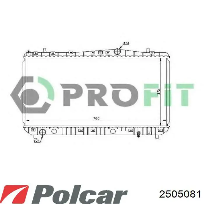 Radiador de esfriamento de motor Polcar 2505081 preço, a partir de 80,83 USD