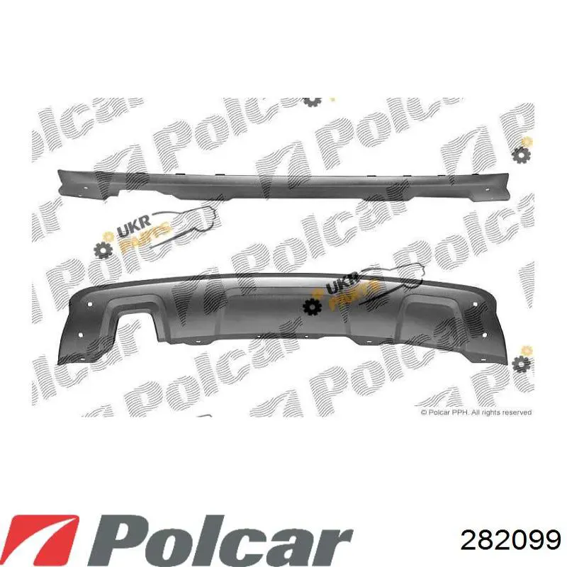 Compre 2820991 Polcar Placa sobreposta do pára-choque traseiro