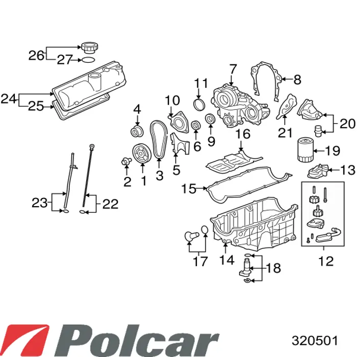 320501 Polcar Pára-lama dianteiro esquerdo