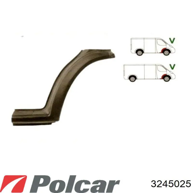 Pára-lama dianteiro direito Polcar 3245025 preço, a partir de 40,70 USD
