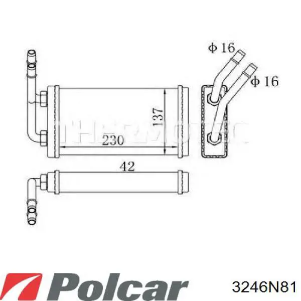3246N81 Polcar Radiador de forno (de aquecedor)