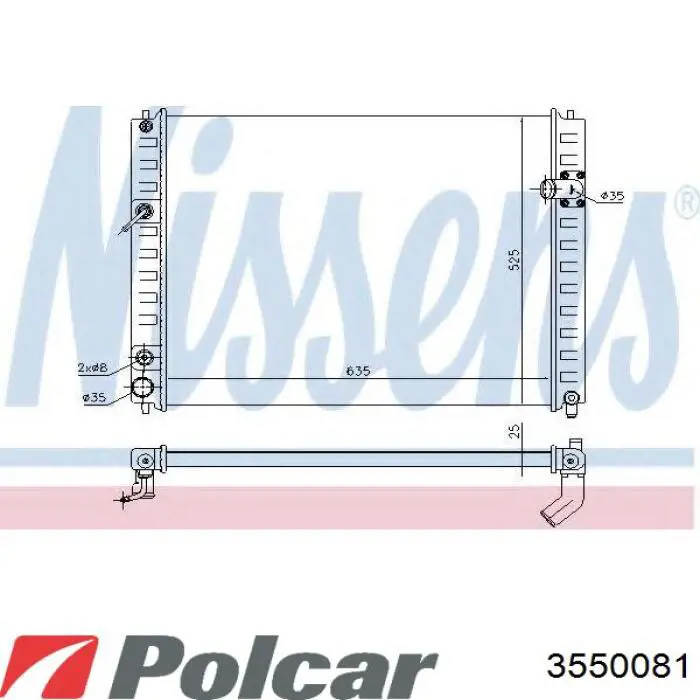 3550081 Polcar Radiador de esfriamento de motor