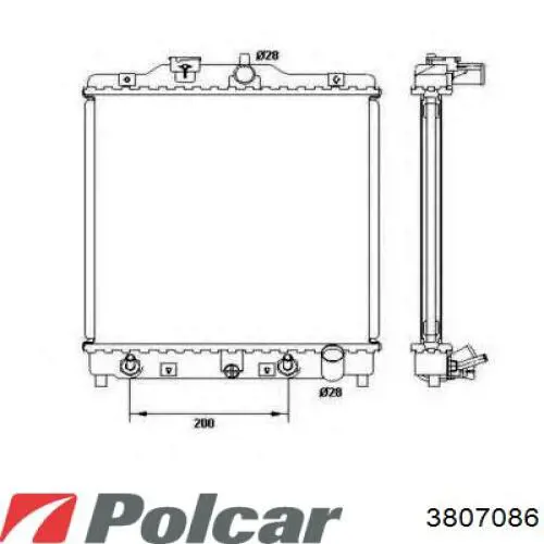 Radiador de esfriamento de motor 3807086 Polcar