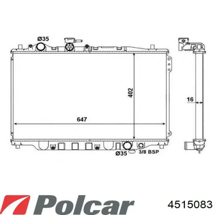 Compre 4515083 Polcar Radiador de esfriamento de motor