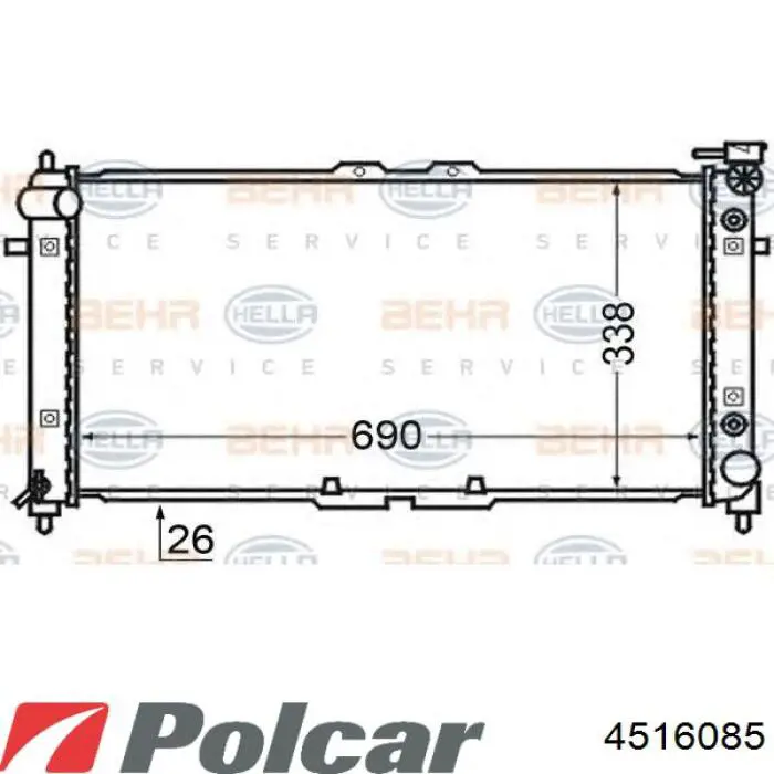 Compre 4516085 Polcar Radiador de esfriamento de motor