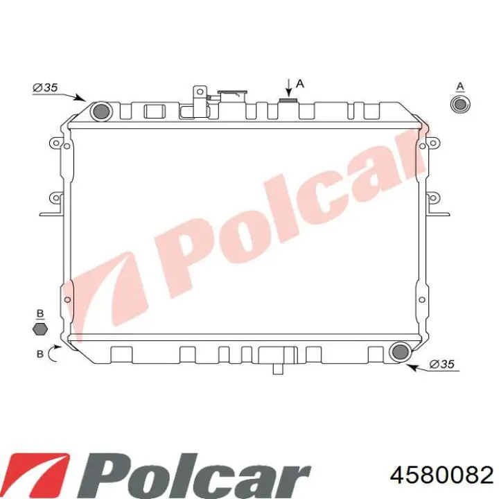 4580082 Polcar Radiador de esfriamento de motor