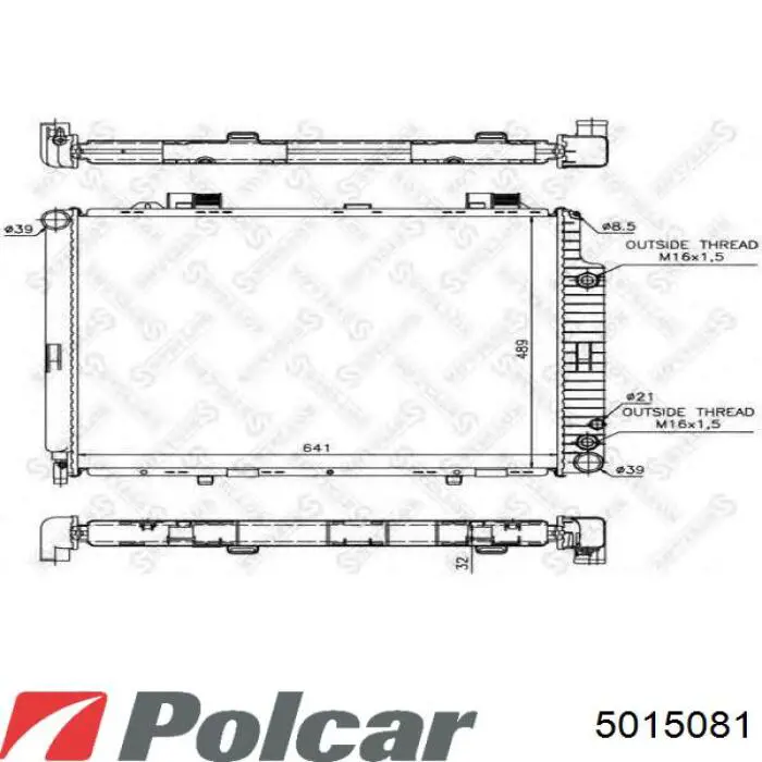 Radiador de esfriamento de motor 5015081 Polcar