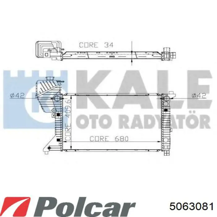 Radiador de esfriamento de motor 5063081 Polcar