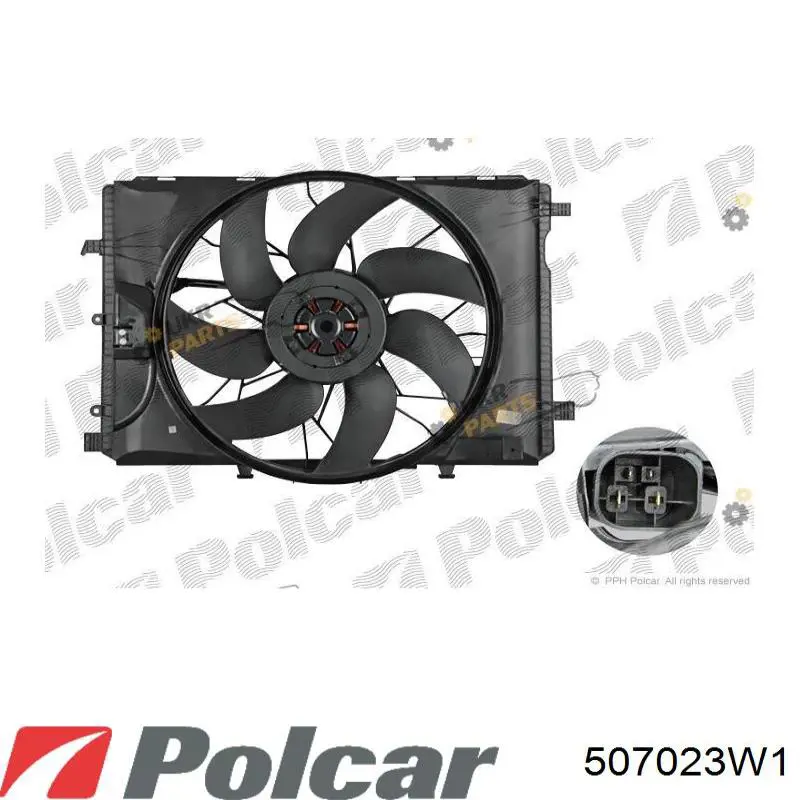 Difusor do radiador de esfriamento, montado com motor e roda de aletas Polcar 507023W1 preço, a partir de 282,87 USD