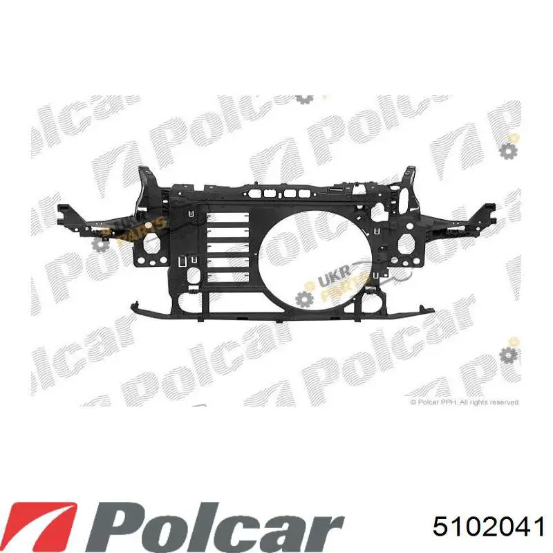 5102041 Polcar Suporte do radiador montado (painel de montagem de fixação das luzes)