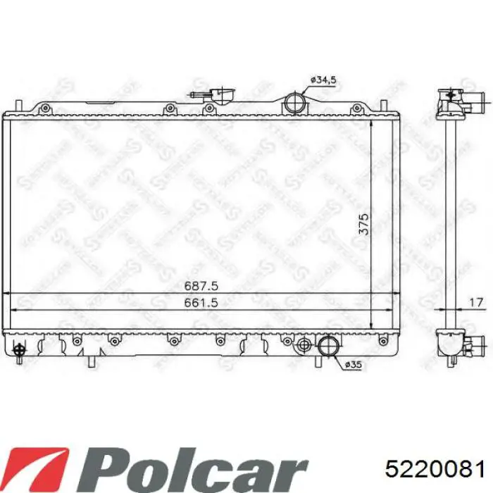 Compre 5220081 Polcar Radiador de esfriamento de motor