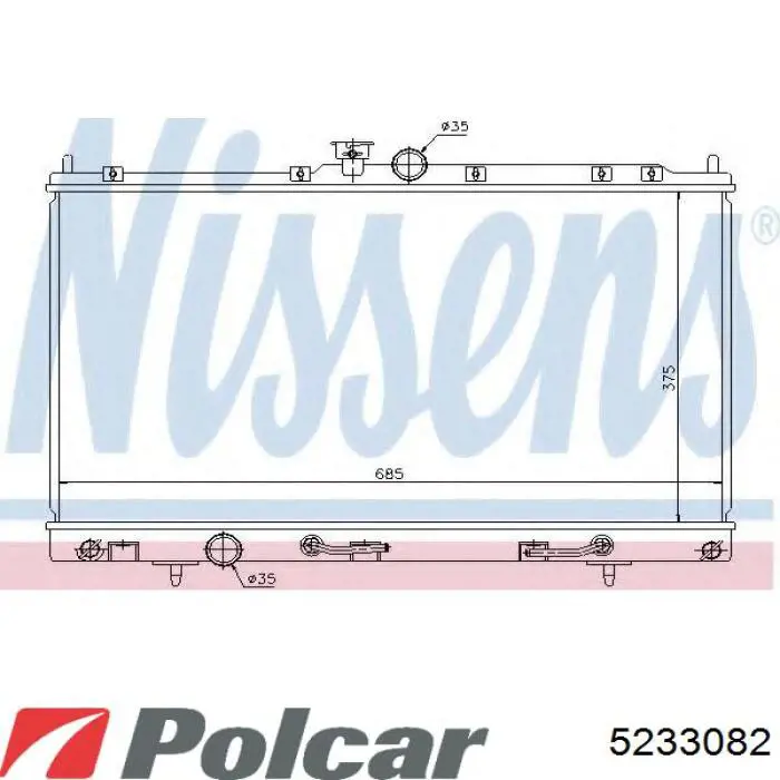 Radiador de esfriamento de motor Polcar 5233082