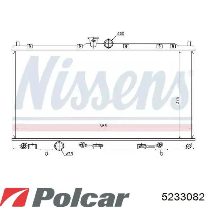 5233082 Polcar Radiador de esfriamento de motor