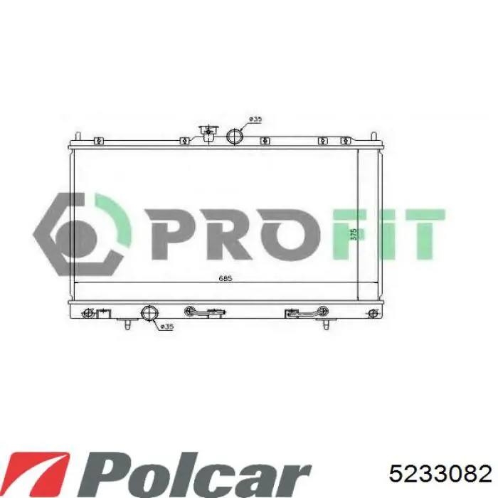 Radiador de esfriamento de motor 5233082 Polcar