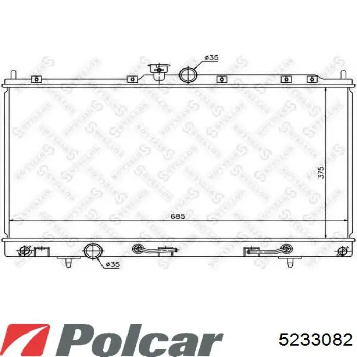 5233082 Polcar Radiador de esfriamento de motor