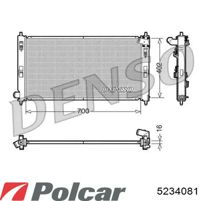 5234081 Polcar Radiador de esfriamento de motor
