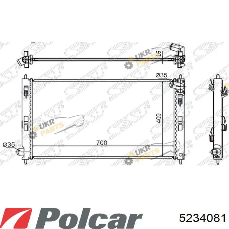 Radiador de esfriamento de motor Polcar 5234081 preço, a partir de 112,58 USD