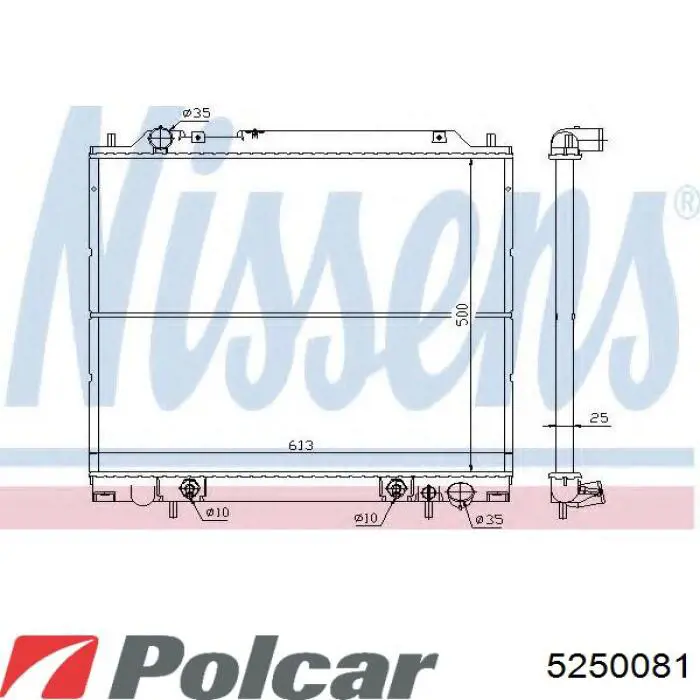 Radiador de esfriamento de motor 5250081 Polcar