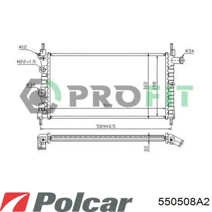 Radiador de esfriamento de motor Polcar 550508A2 preço, a partir de 62,33 USD