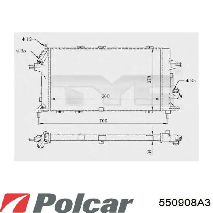 Compre 550908A3 Polcar Radiador de esfriamento de motor