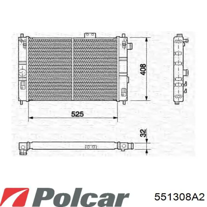 Compre 551308A2 Polcar Radiador de esfriamento de motor
