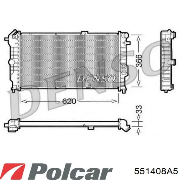 Radiador de esfriamento de motor 551408A5 Polcar