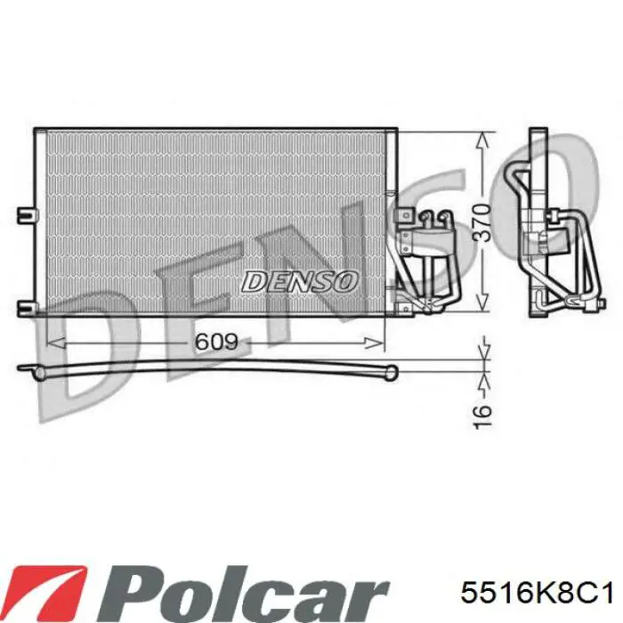 5516K8C1 Polcar Radiador de aparelho de ar condicionado