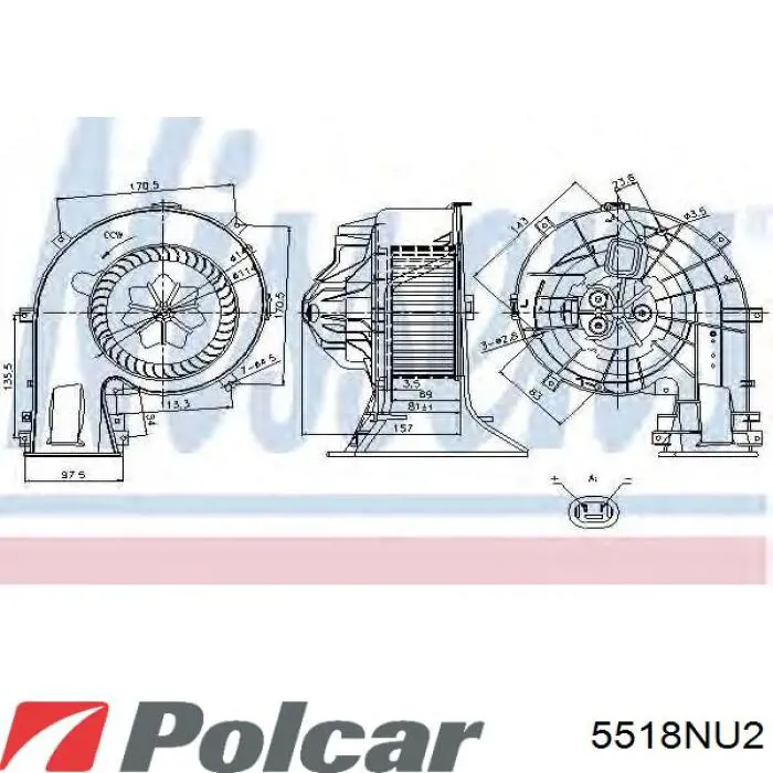5518NU2 Polcar Motor de ventilador de forno (de aquecedor de salão)