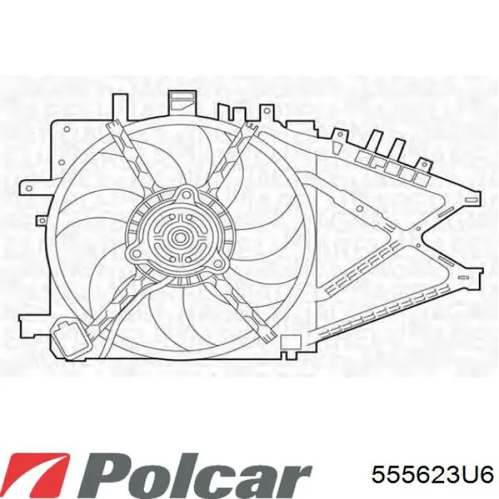 Ventilador elétrico de esfriamento montado (motor + roda de aletas) 555623U6 Polcar