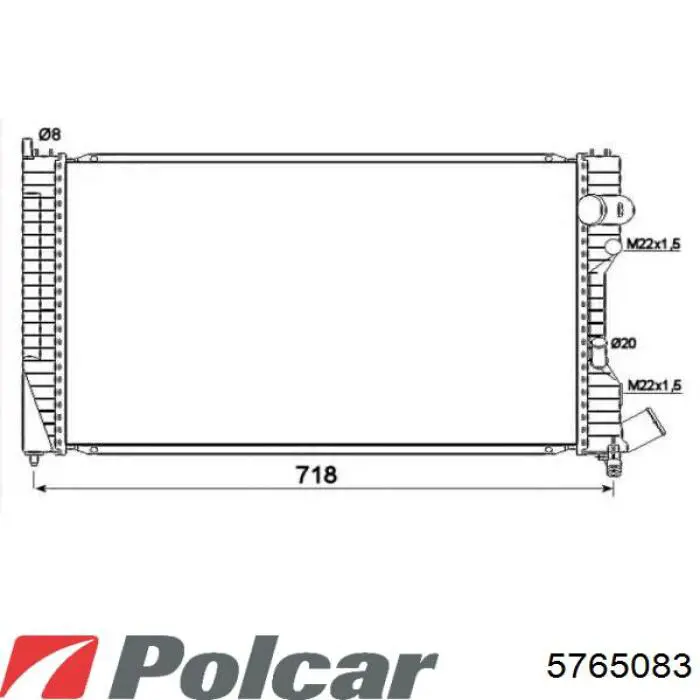 Compre 5765083 Polcar Radiador de esfriamento de motor