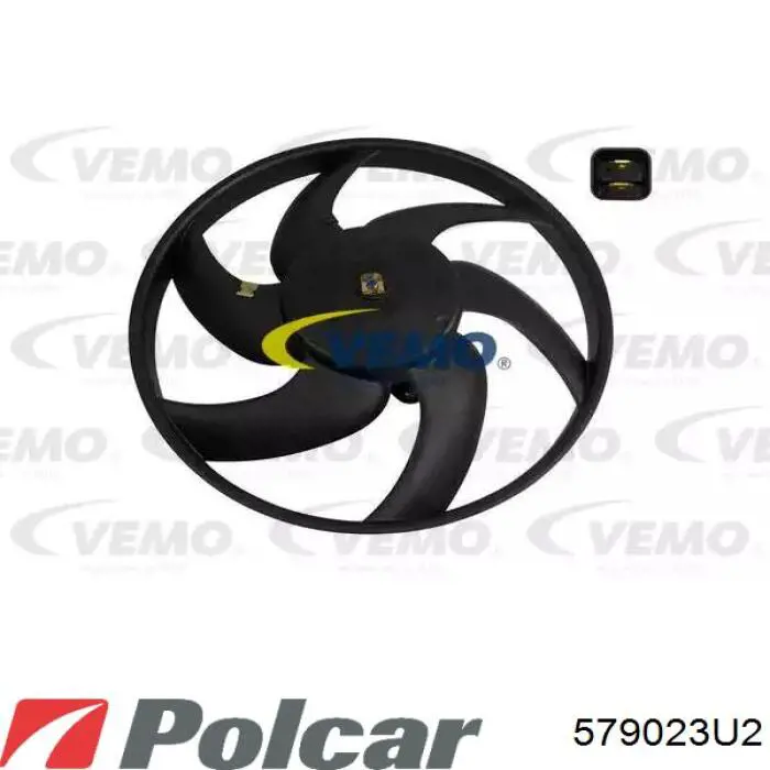 Ventilador elétrico de esfriamento montado (motor + roda de aletas) 579023U2 Polcar