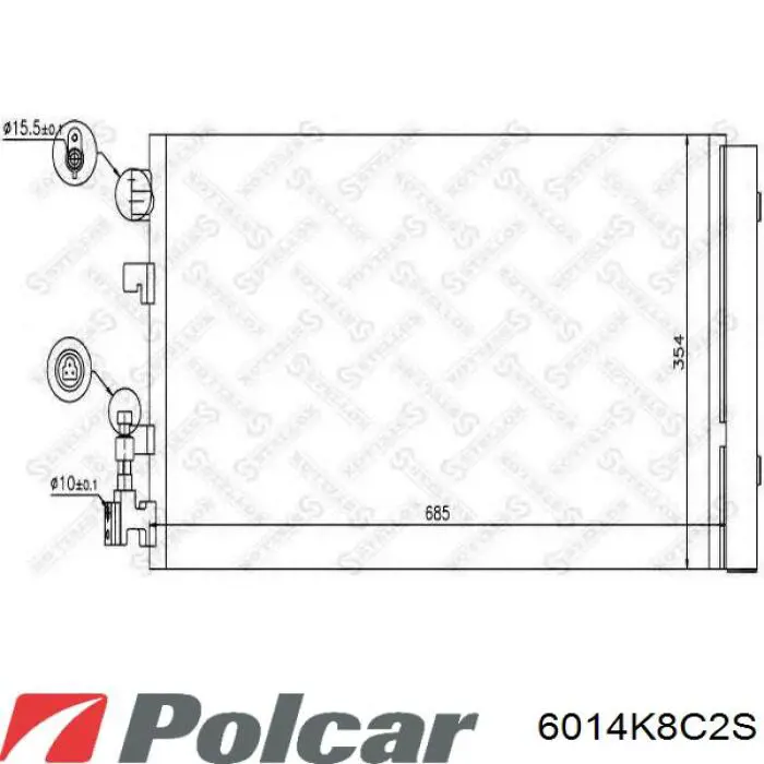 6014K8C2S Polcar Radiador de aparelho de ar condicionado