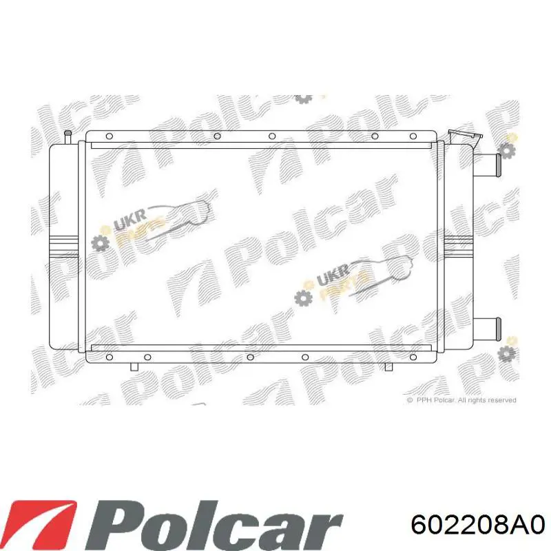 Radiador de esfriamento de motor 602208A0 Polcar
