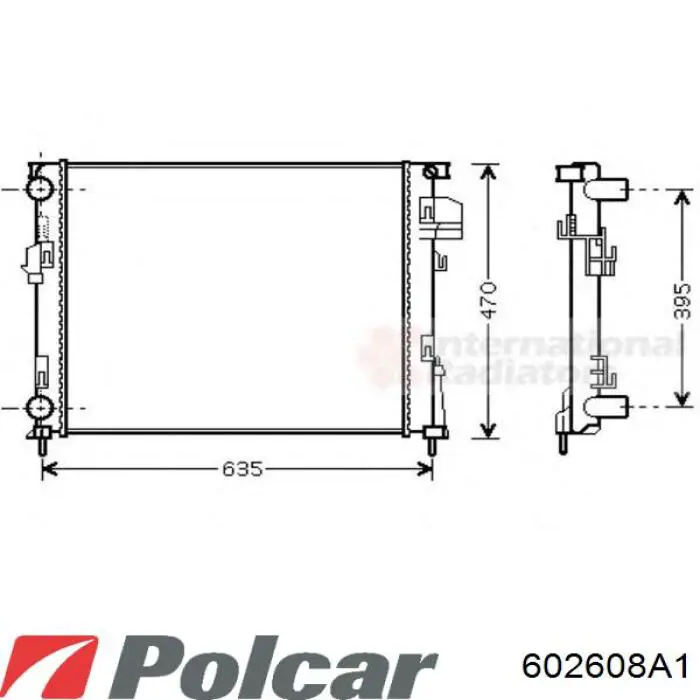 602608A1 Polcar Radiador de esfriamento de motor