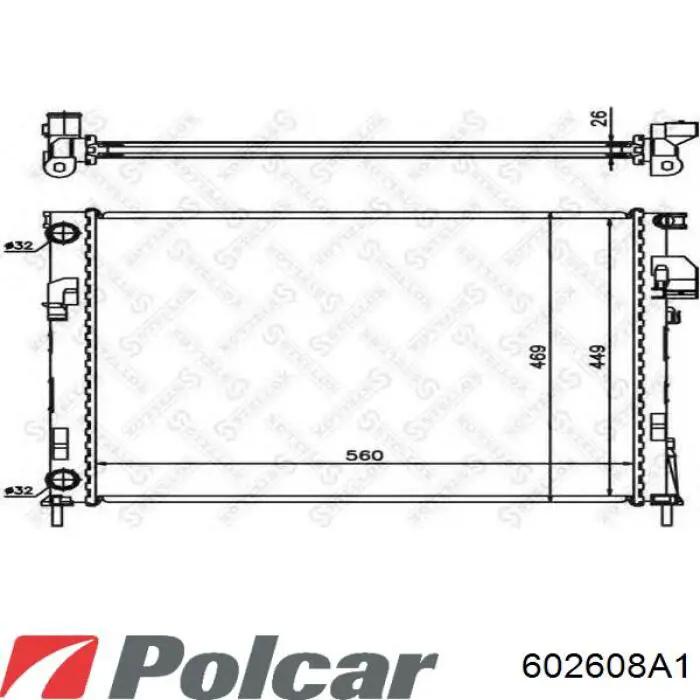 Compre 602608A1 Polcar Radiador de esfriamento de motor