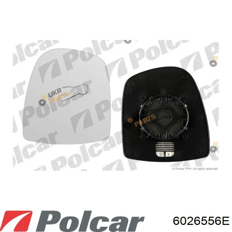 6026556E Polcar Elemento espelhado do espelho de retrovisão direito