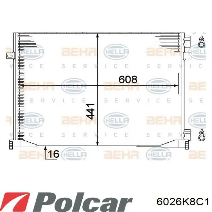 Radiador de aparelho de ar condicionado 6026K8C1S Polcar