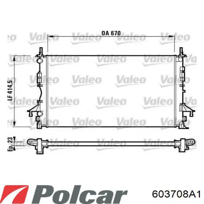 603708A1 Polcar Radiador de esfriamento de motor