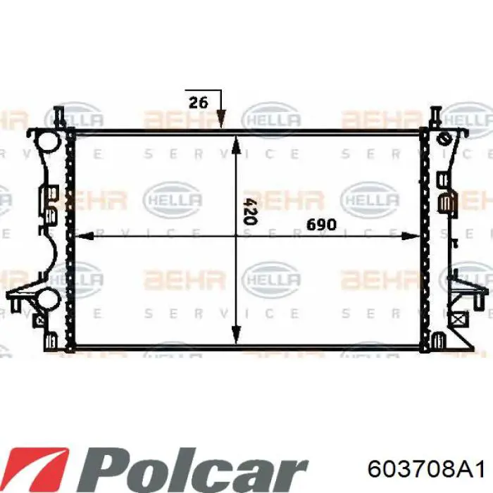 Compre 603708A1 Polcar Radiador de esfriamento de motor