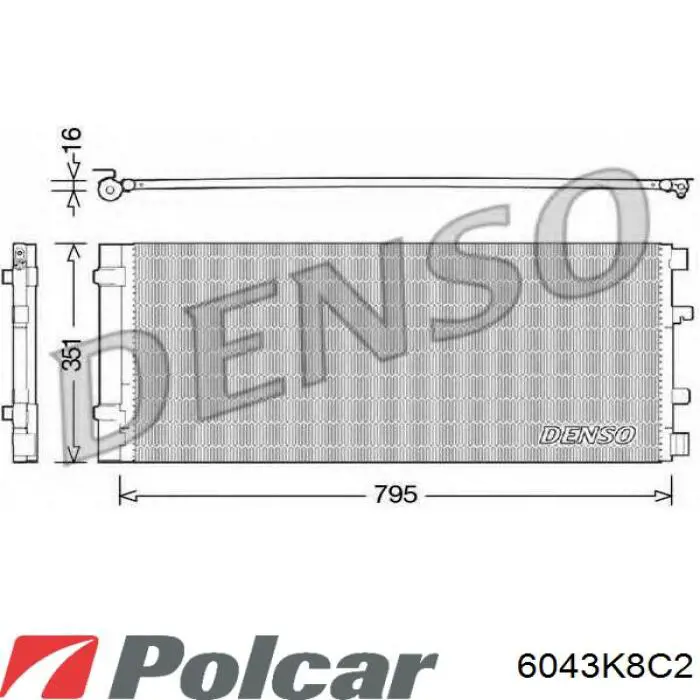 6043K8C2 Polcar Radiador de aparelho de ar condicionado