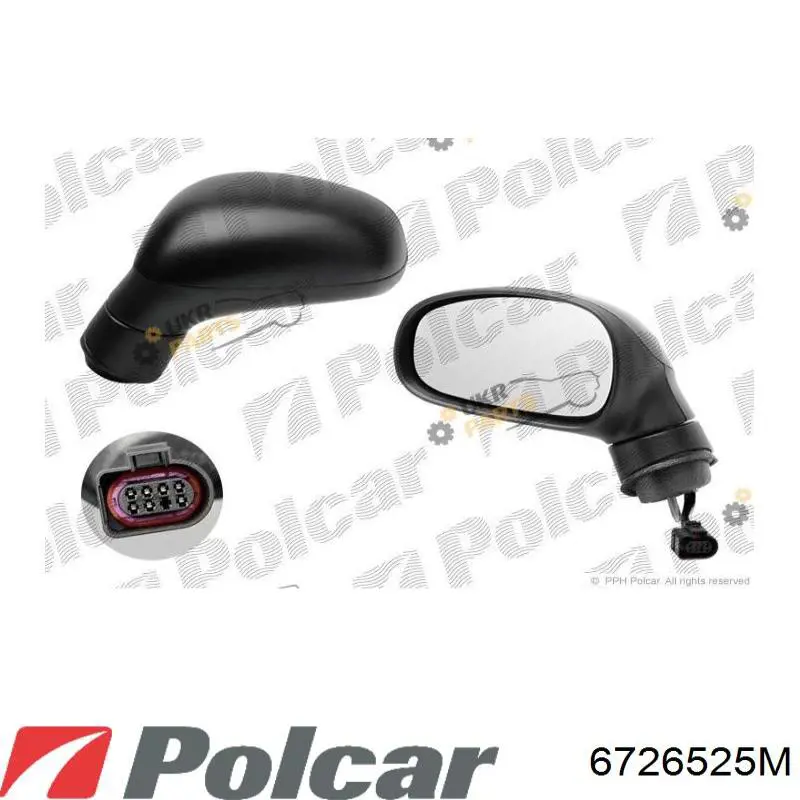1P1857508A9B9 VAG Espelho de retrovisão direito