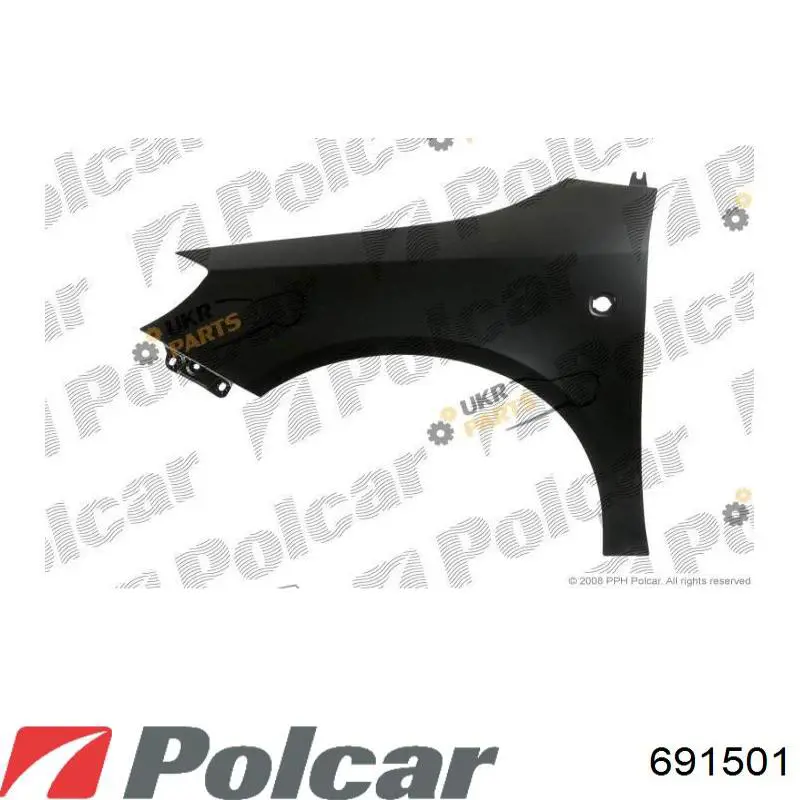691501 Polcar Pára-lama dianteiro esquerdo