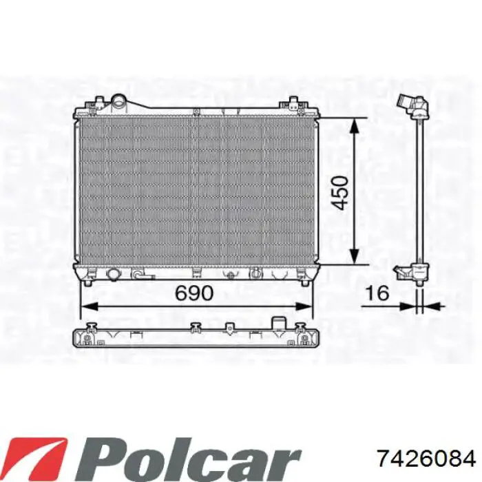 Radiador de esfriamento de motor 550105 NRF