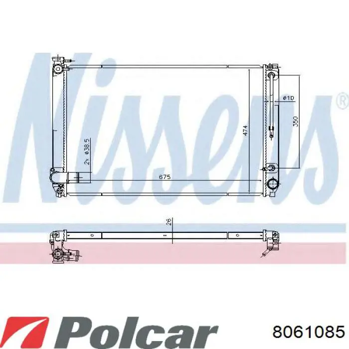8061085 Polcar Radiador de esfriamento de motor