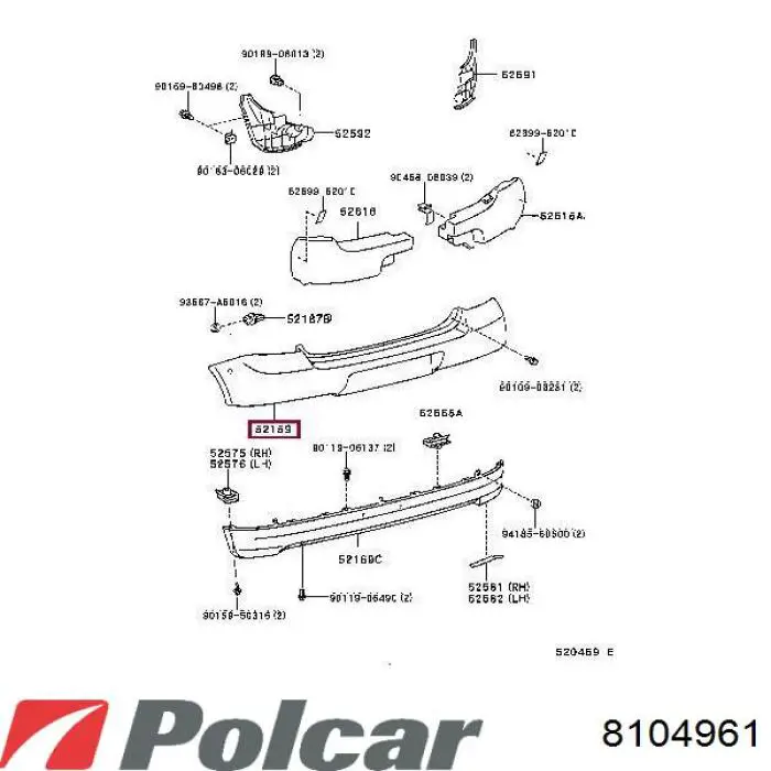 Compre 5215952420 Toyota Pára-choque traseiro