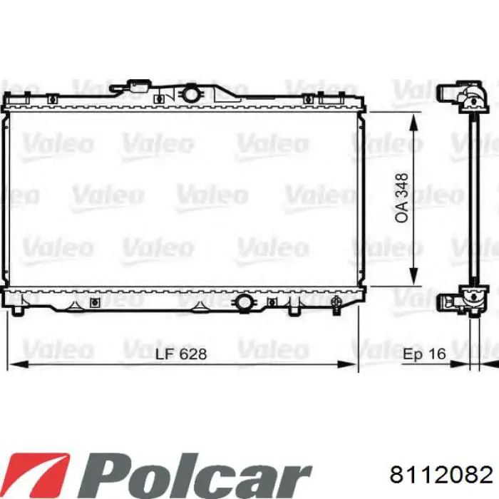 Radiador de esfriamento de motor 8112082 Polcar