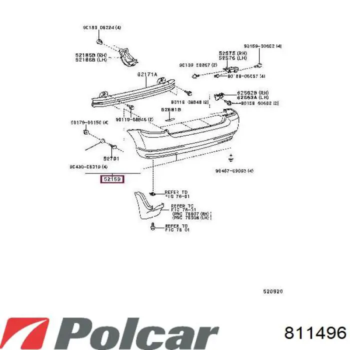 Pára-choque traseiro Polcar 811496 preço, a partir de 86,41 USD
