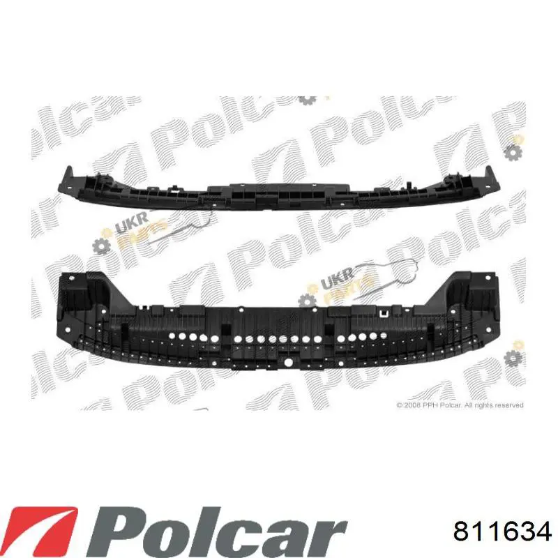 Suporte inferior do radiador (painel de montagem de fixação das luzes) 811634 Polcar