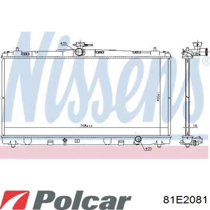 81E2081 Polcar Radiador de esfriamento de motor