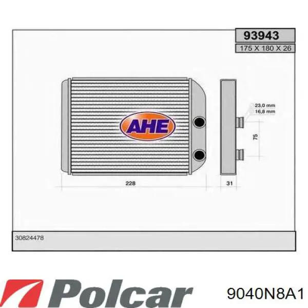 Compre 9040N8A1 Polcar Radiador de forno (de aquecedor)